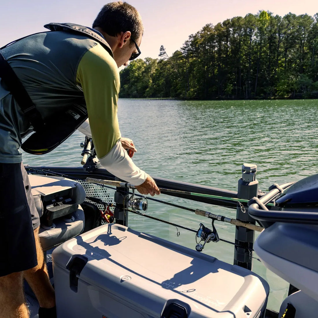 Quick-Access Rod Storage for Switch Pontoon